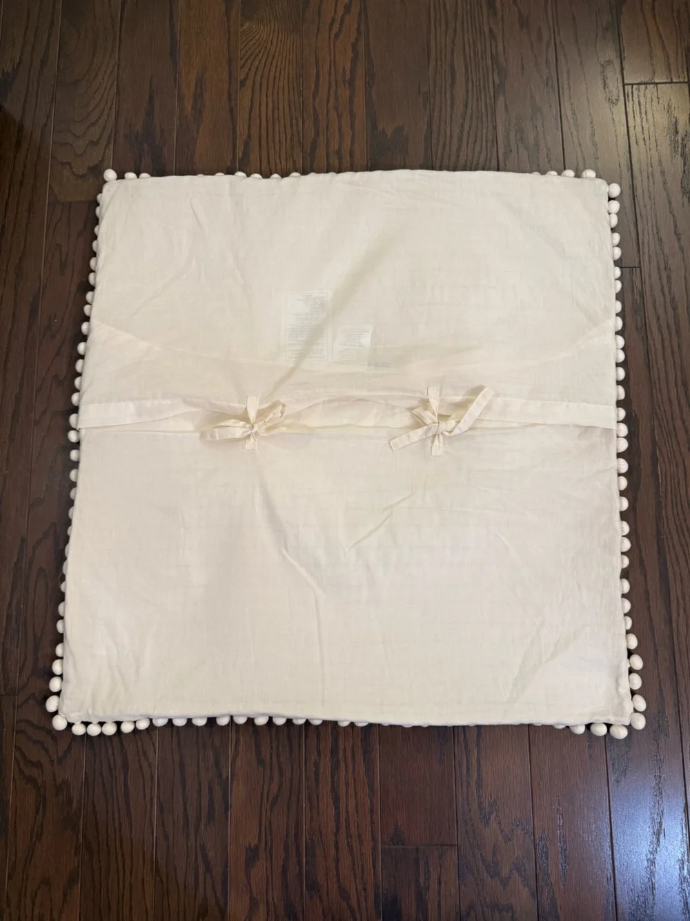 BALLARD DESIGNS Audree Pom Pom EURO  Sham- 26” Square Natural